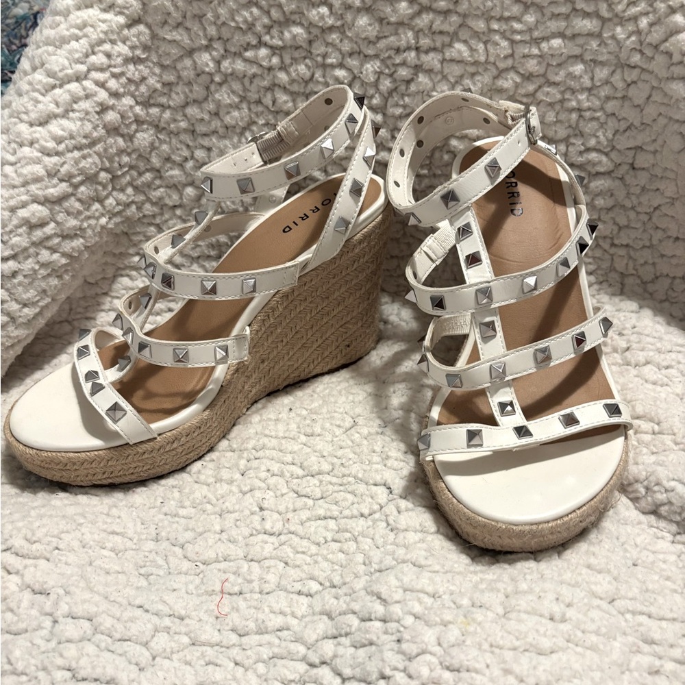 Torrid White studded wedges
